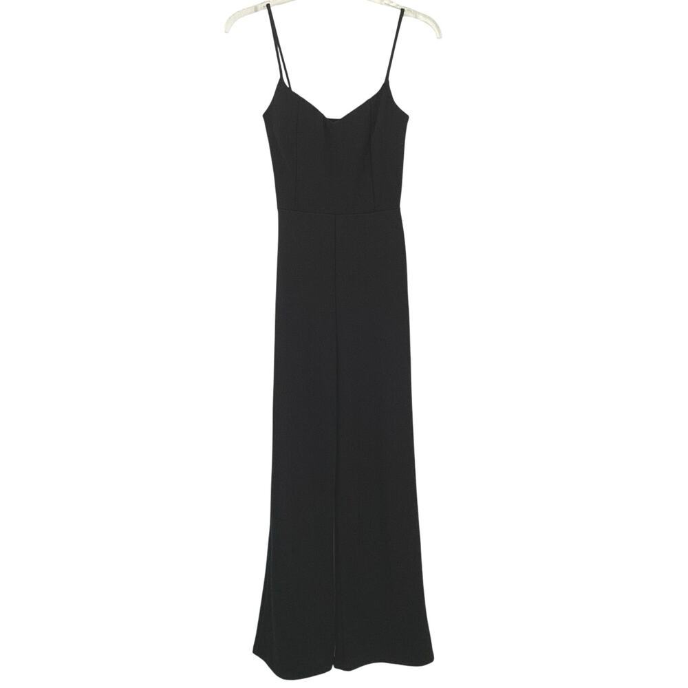 Lulus Women Black Sleeveless Wide Leg Jumpsuit Pants Preppy Goth Party Size XS - Picture 8 of 8